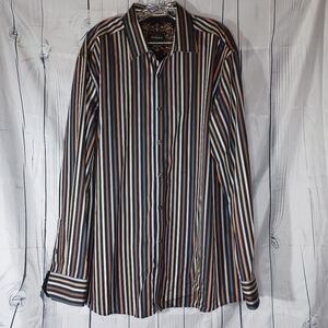 Parc 81 Men's Striped Button-Up Shirt